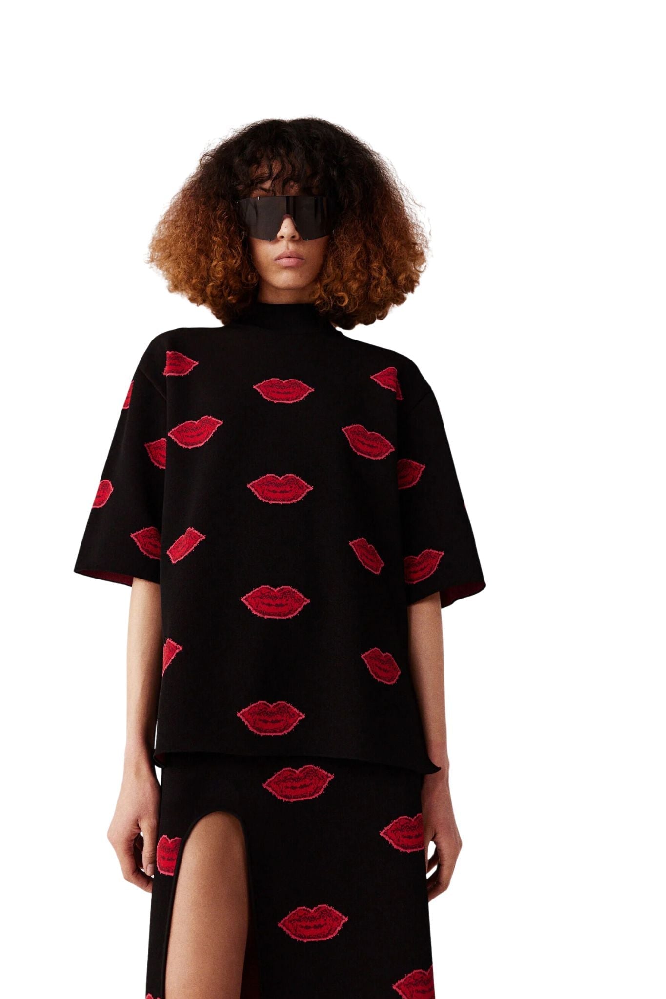 Stella McCartney Lips Jacquard Jumper - Vermillion