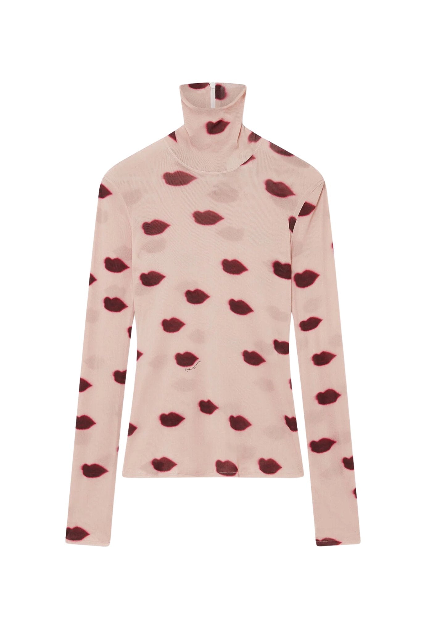 Stella McCartney Lips Mesh Print High Neck Top - Vermillion