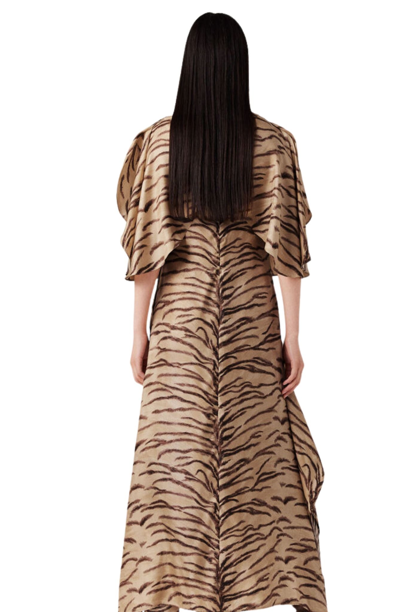 Stella McCartney Tiger Print Round Sleeve Dress - Vermillion