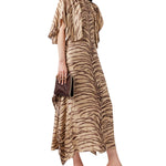 Stella McCartney Tiger Print Round Sleeve Dress - Vermillion