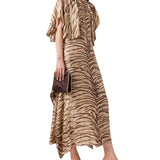 Stella McCartney Tiger Print Round Sleeve Dress - Vermillion