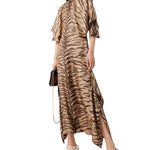 Stella McCartney Tiger Print Round Sleeve Dress - Vermillion