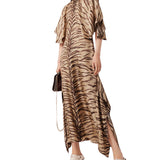 Stella McCartney Tiger Print Round Sleeve Dress - Vermillion