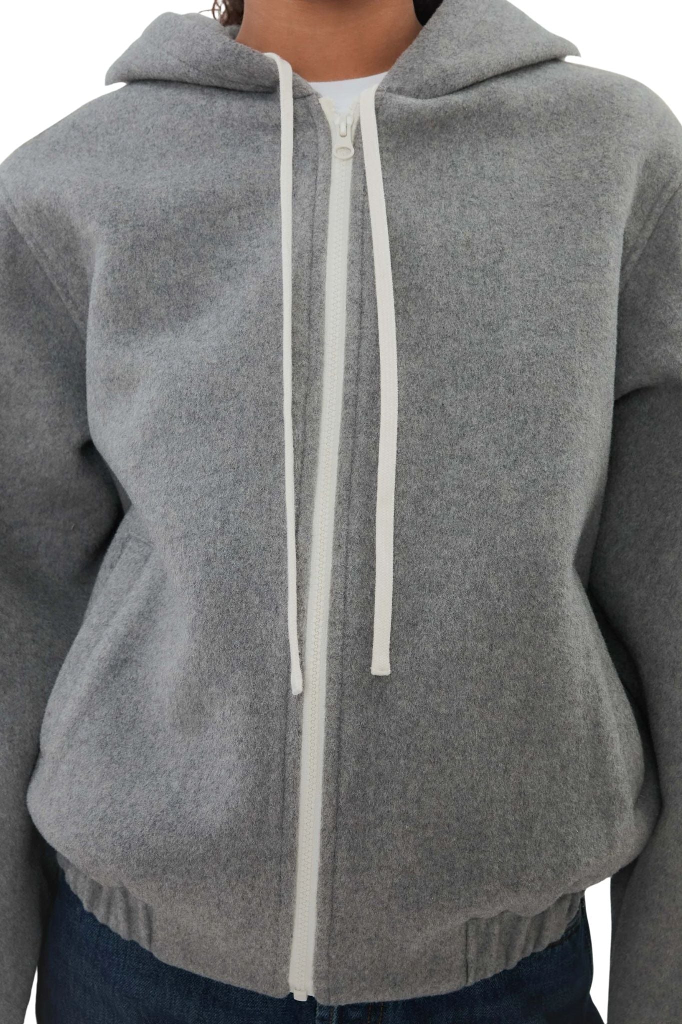 Still Here Boyfriend Zip in Grey - Vermillion