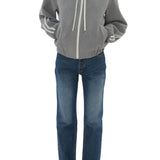 Still Here Boyfriend Zip in Grey - Vermillion