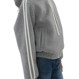 Still Here Boyfriend Zip in Grey - Vermillion