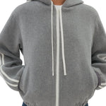Still Here Boyfriend Zip in Grey - Vermillion