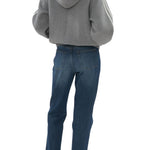 Still Here Boyfriend Zip in Grey - Vermillion