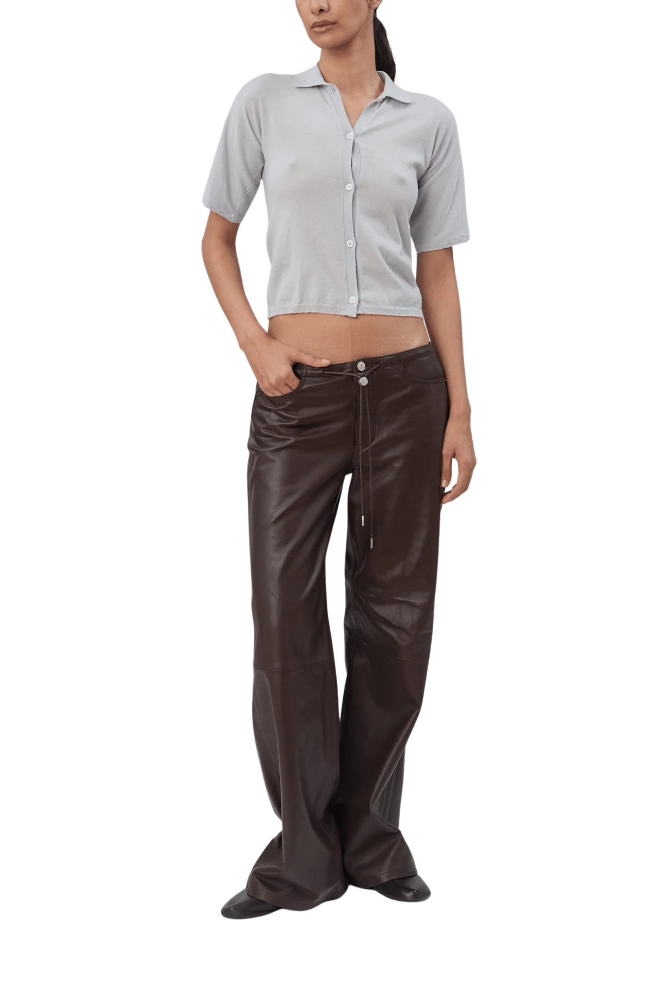Still Here Cool in Brown Leather - Vermillion
