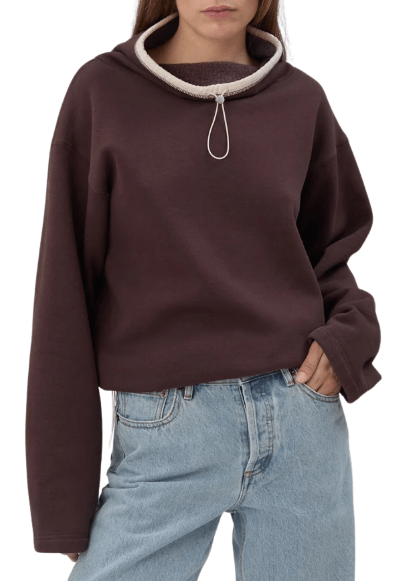Still Here Rec Pullover in Chocolate Brown - Vermillion