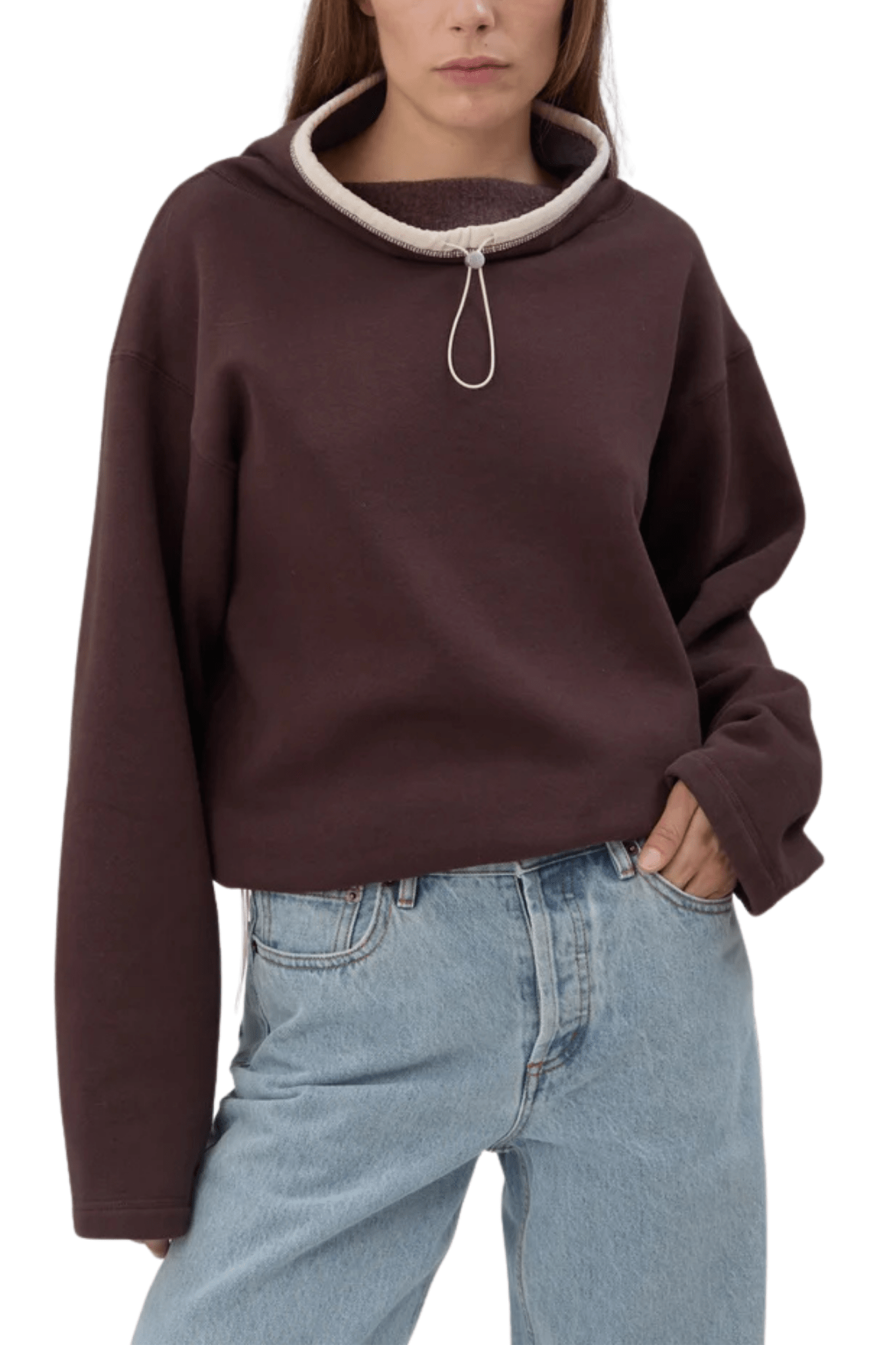 Still Here Rec Pullover in Chocolate Brown - Vermillion