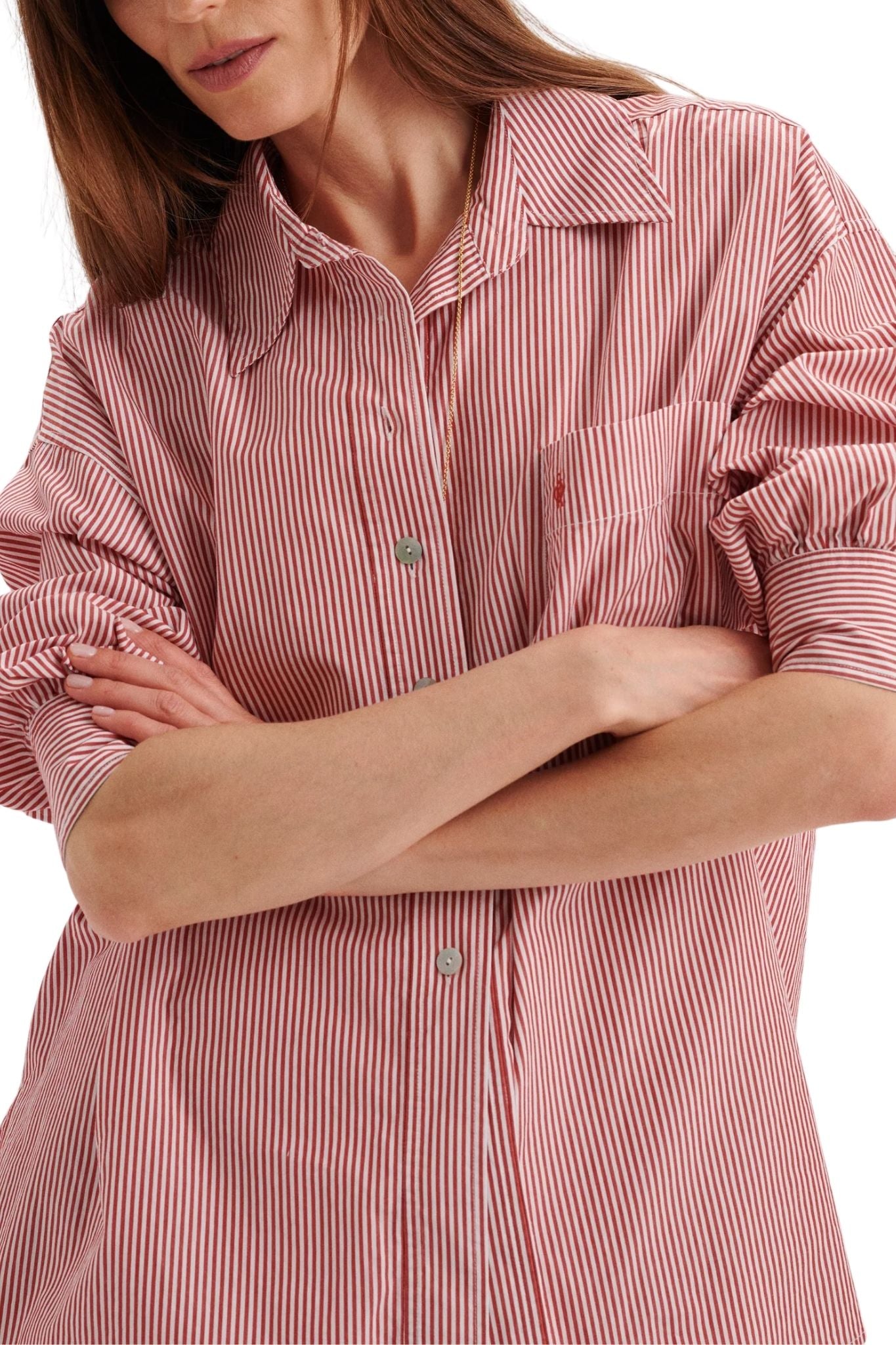 Suzie Kondi Kappa Button - Up Shirt - Vermillion