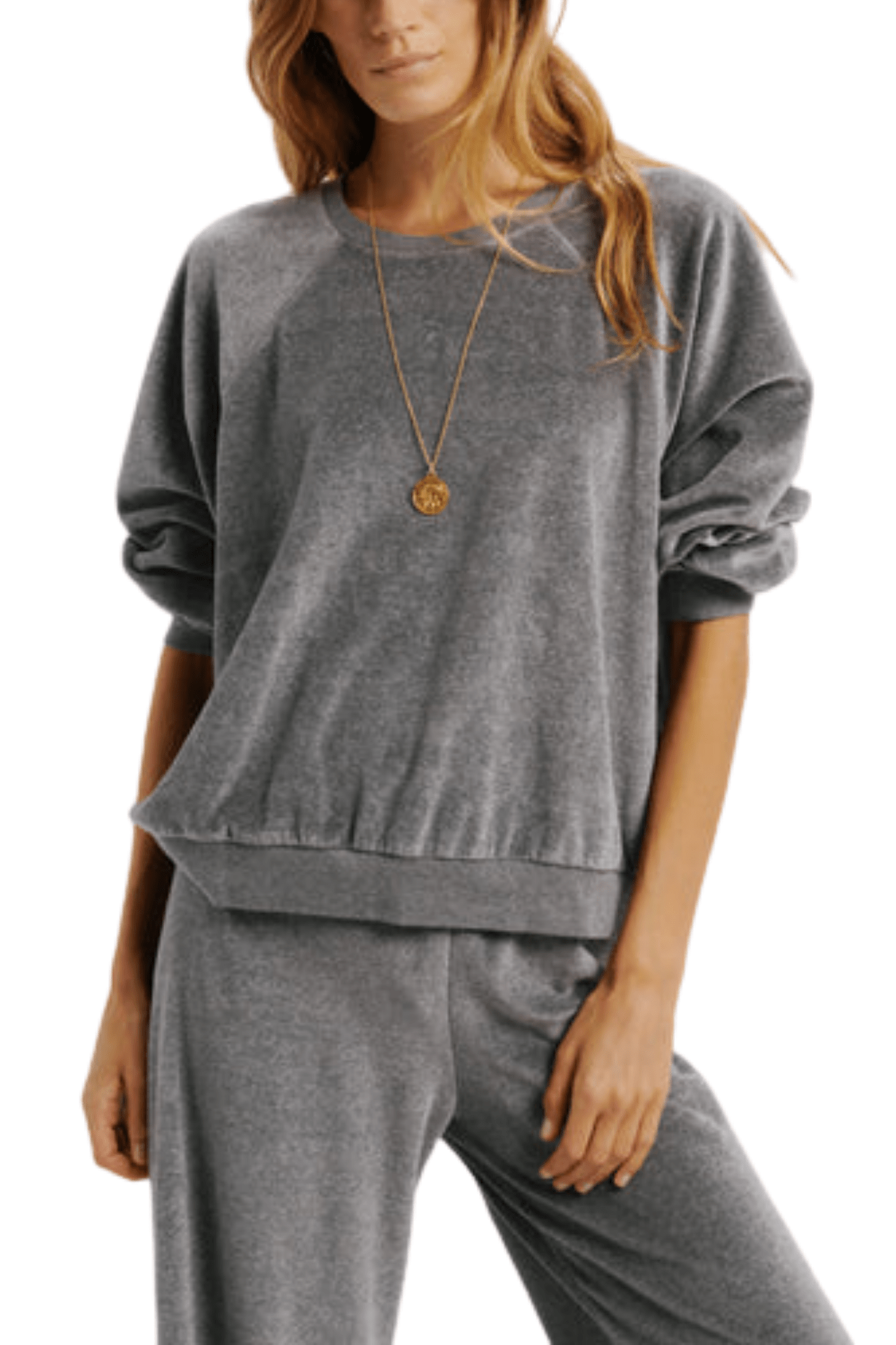 Suzie Kondi Samos Sweatshirt in Velour - Vermillion