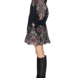 Sea Hyacinth Print Longsleeve Mini Dress