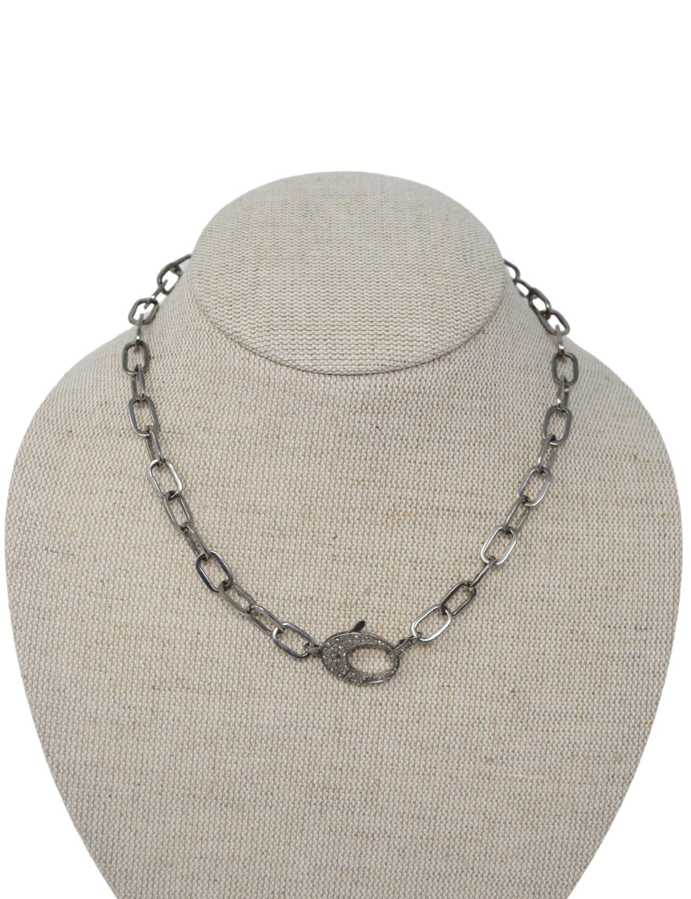 The Woods 17” Chain with Pave Diamond Clasp - Vermillion