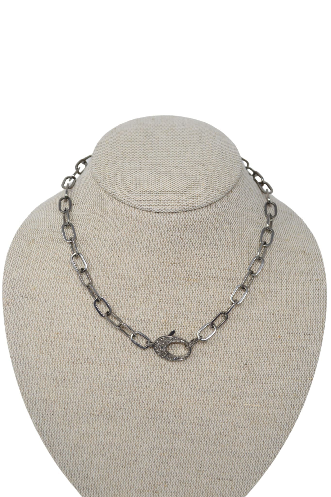 The Woods 17” Chain with Pave Diamond Clasp - Vermillion