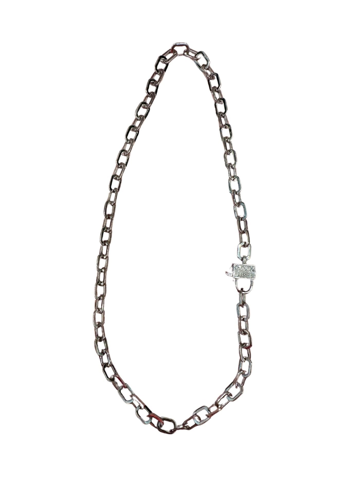 The Woods 17" Silver Link Chain with Lock Clasp - Vermillion