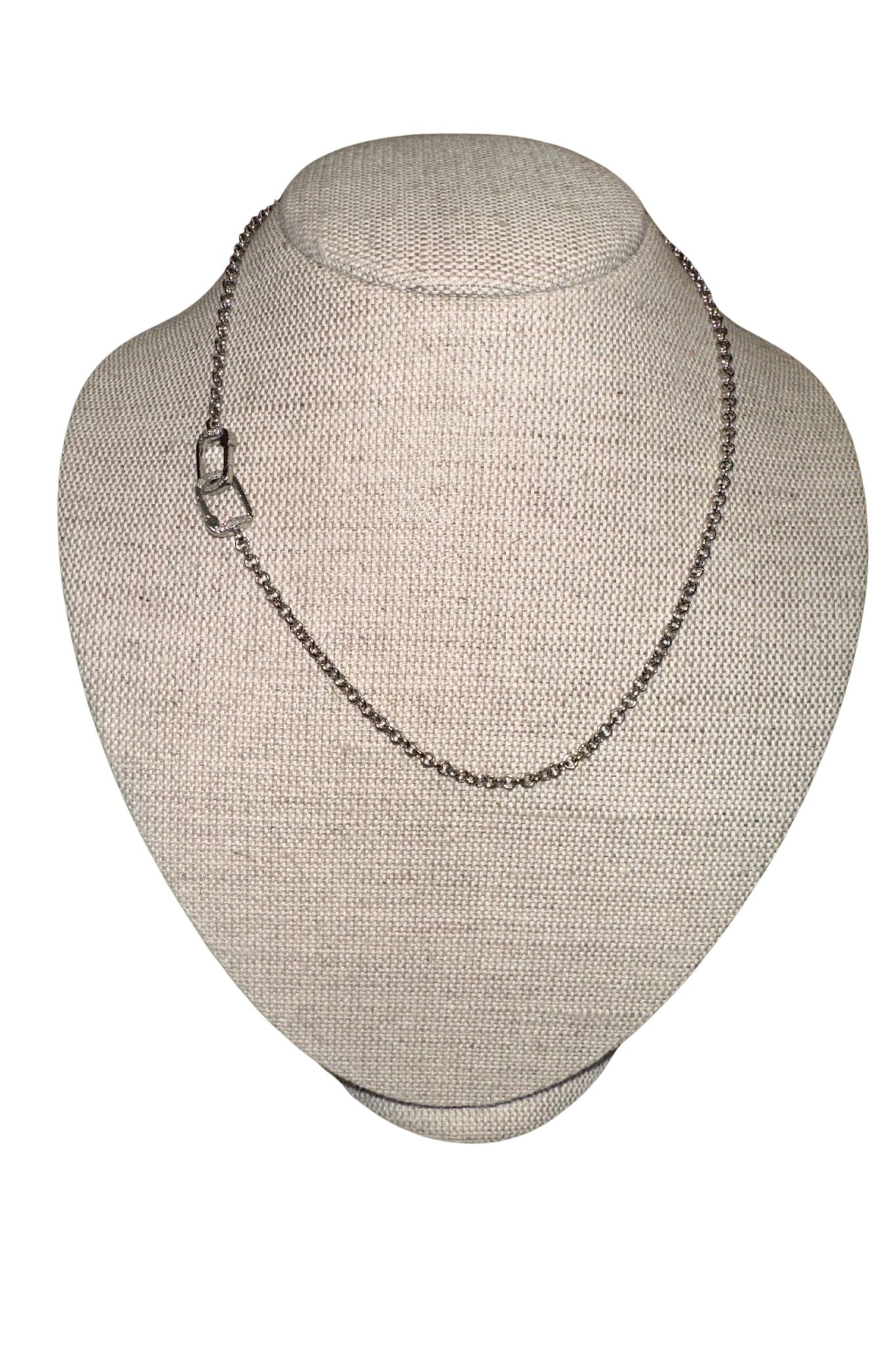 The Woods 17" Silver Skinny Chain - Vermillion