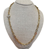 The Woods 22" Brass Link Chain with Lock Clasp - Vermillion