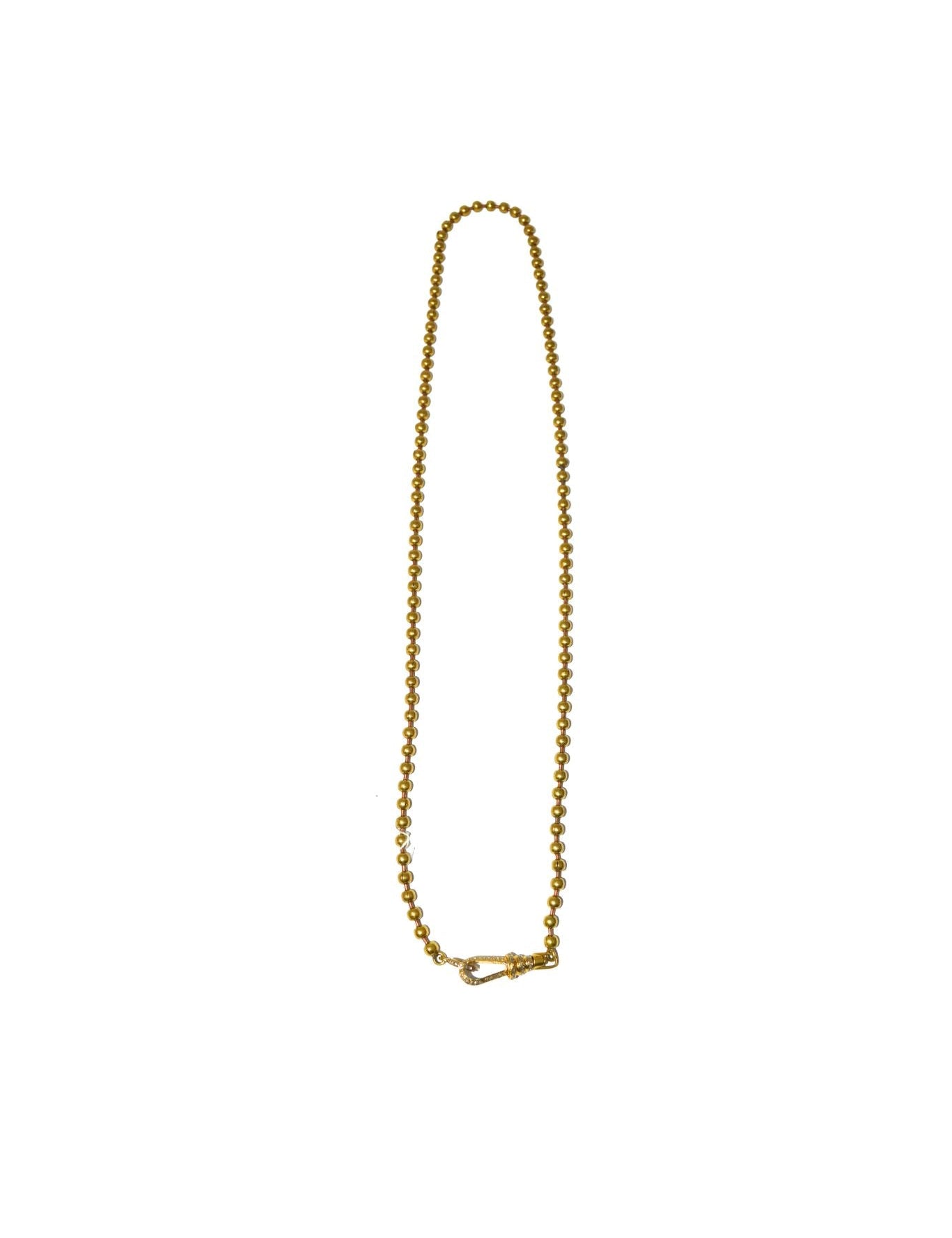 The Woods 24” Ball Chain with Pave Diamond Clip - Vermillion