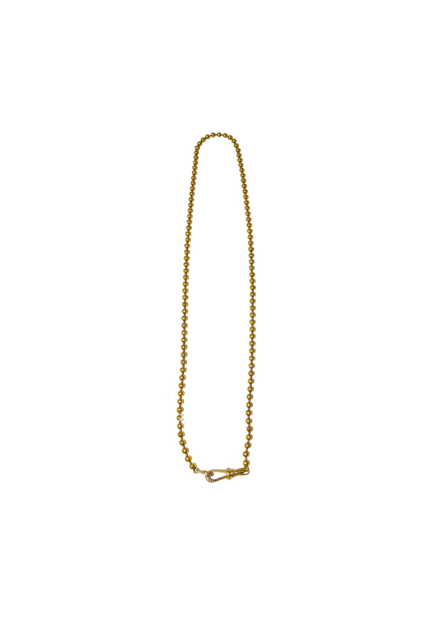 The Woods 24” Ball Chain with Pave Diamond Clip - Vermillion