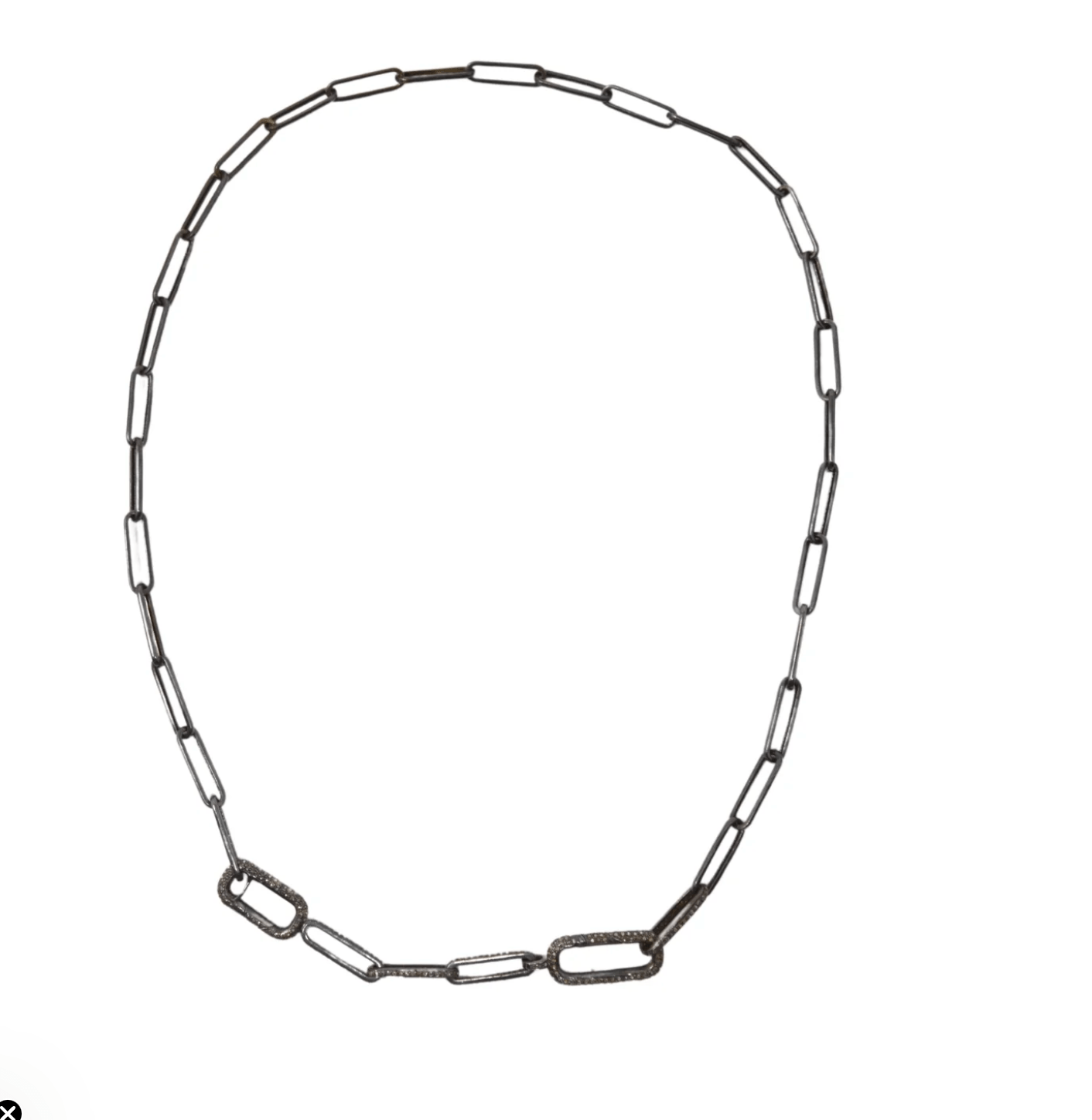 The Woods 24” Pave Double Clip with Pave Links - Vermillion