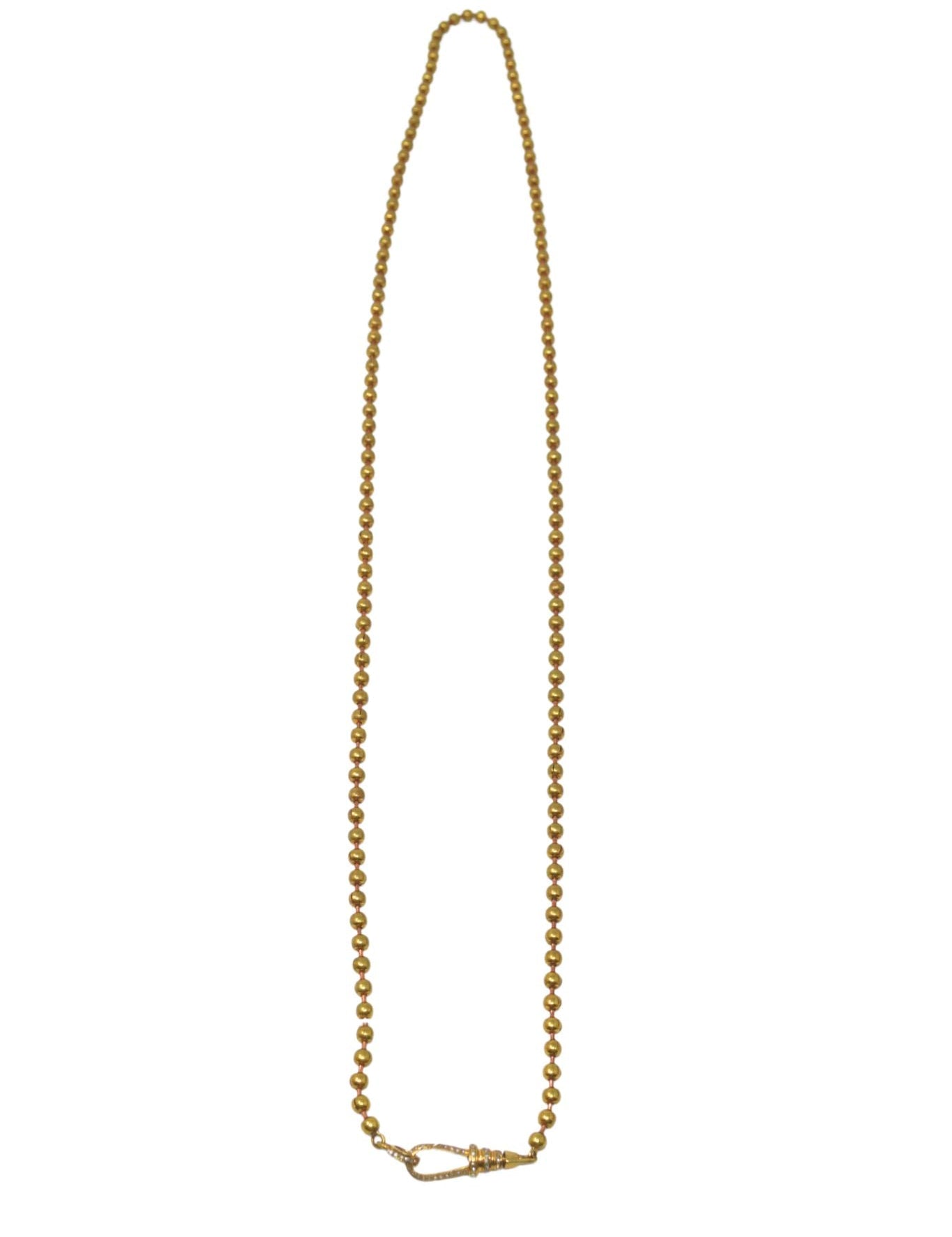 The Woods 32” Ball Chain with Pave Diamond Clip - Vermillion