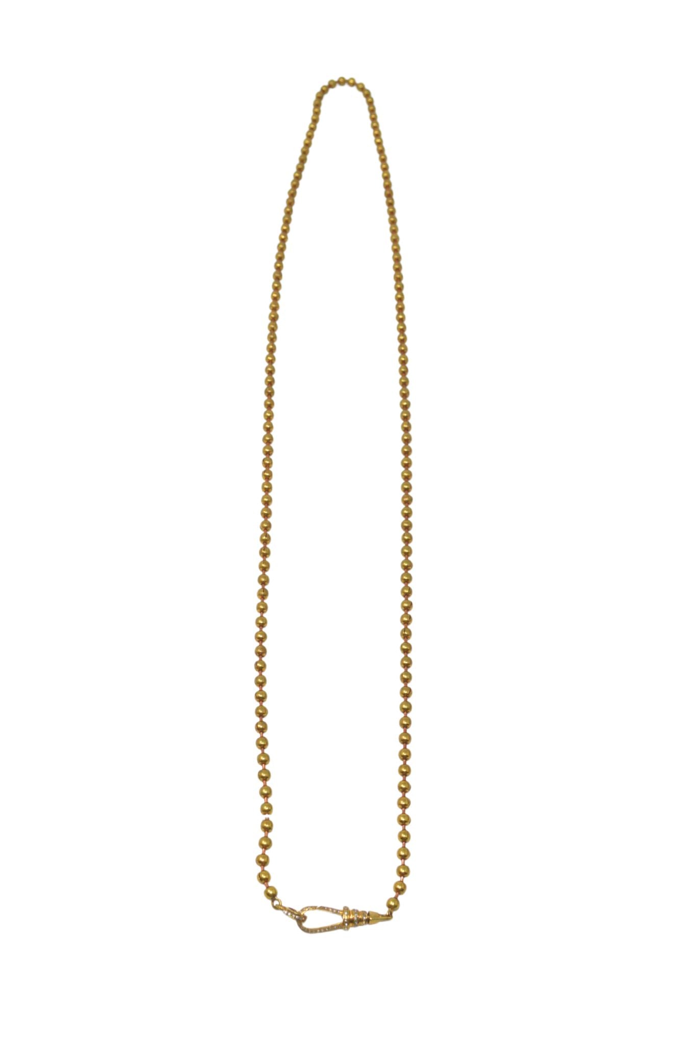 The Woods 32” Ball Chain with Pave Diamond Clip - Vermillion