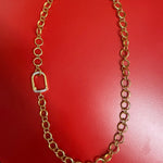 The Woods Brass Chain with large Pave hook V - buy - Vermillion