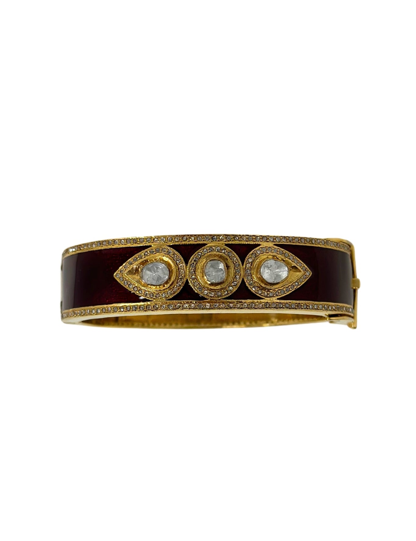 The Woods Burgundy Enamel Bracelet - Vermillion