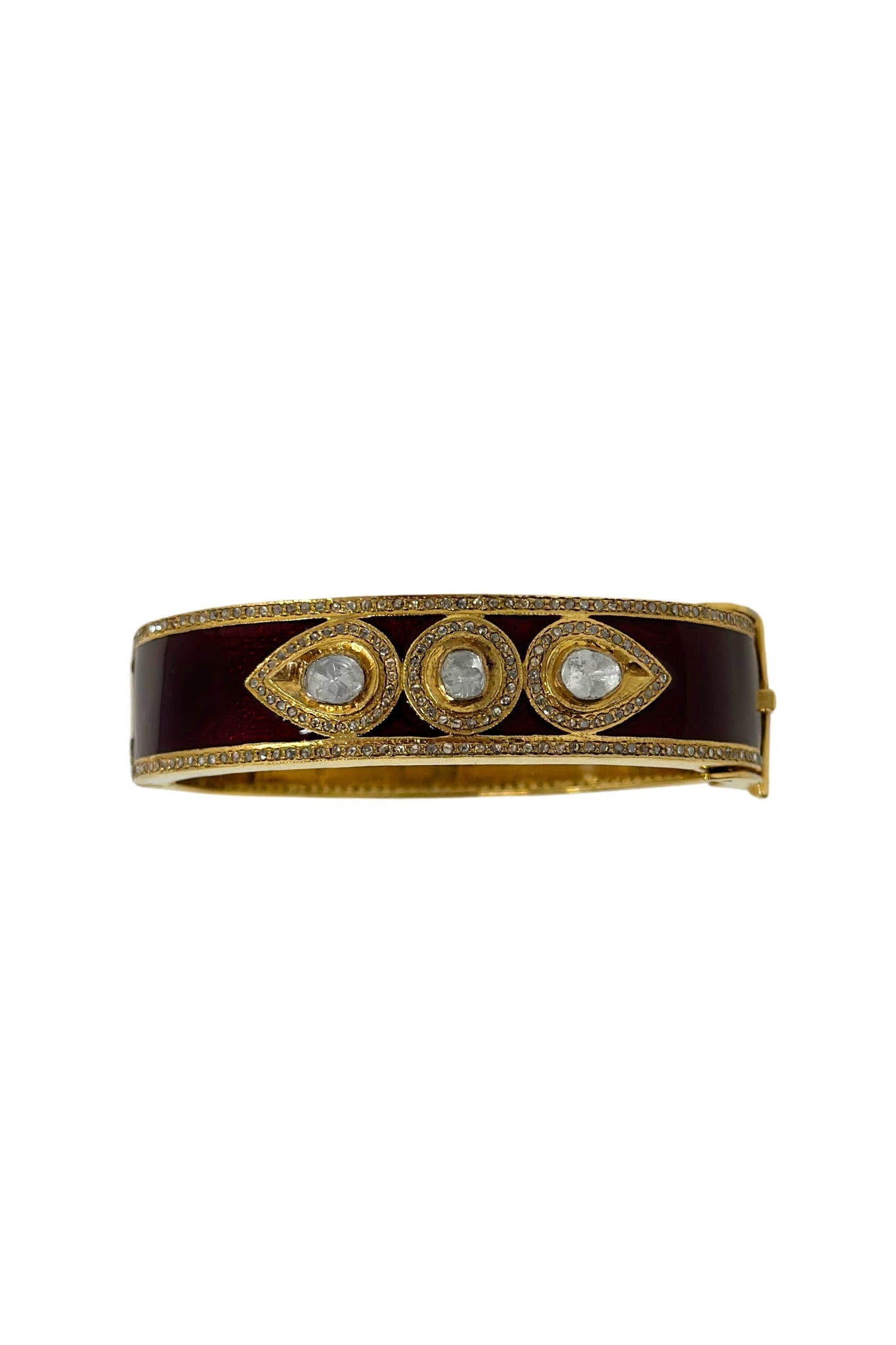 The Woods Burgundy Enamel Bracelet - Vermillion