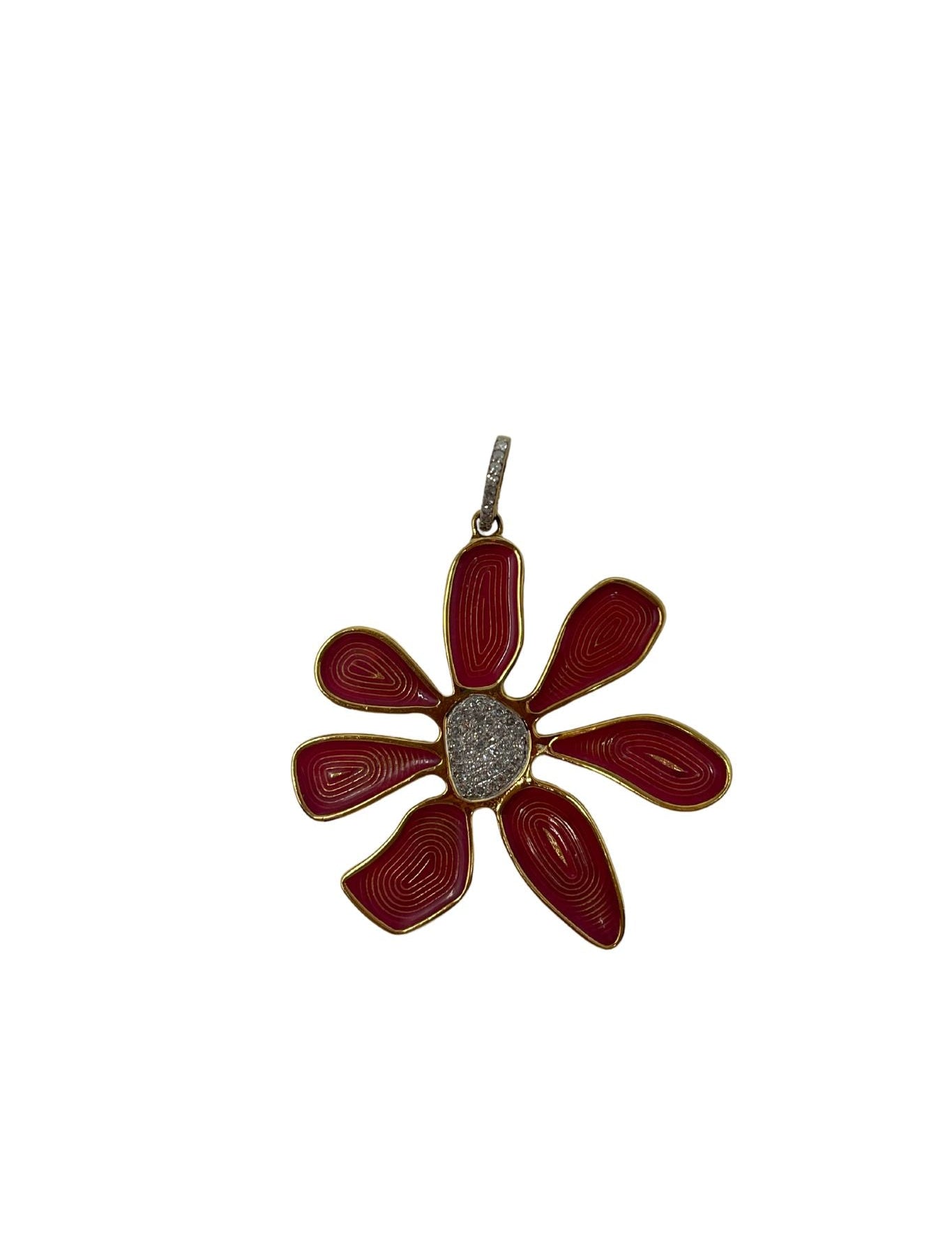 The Woods Flower pendant (trunk show) - Vermillion