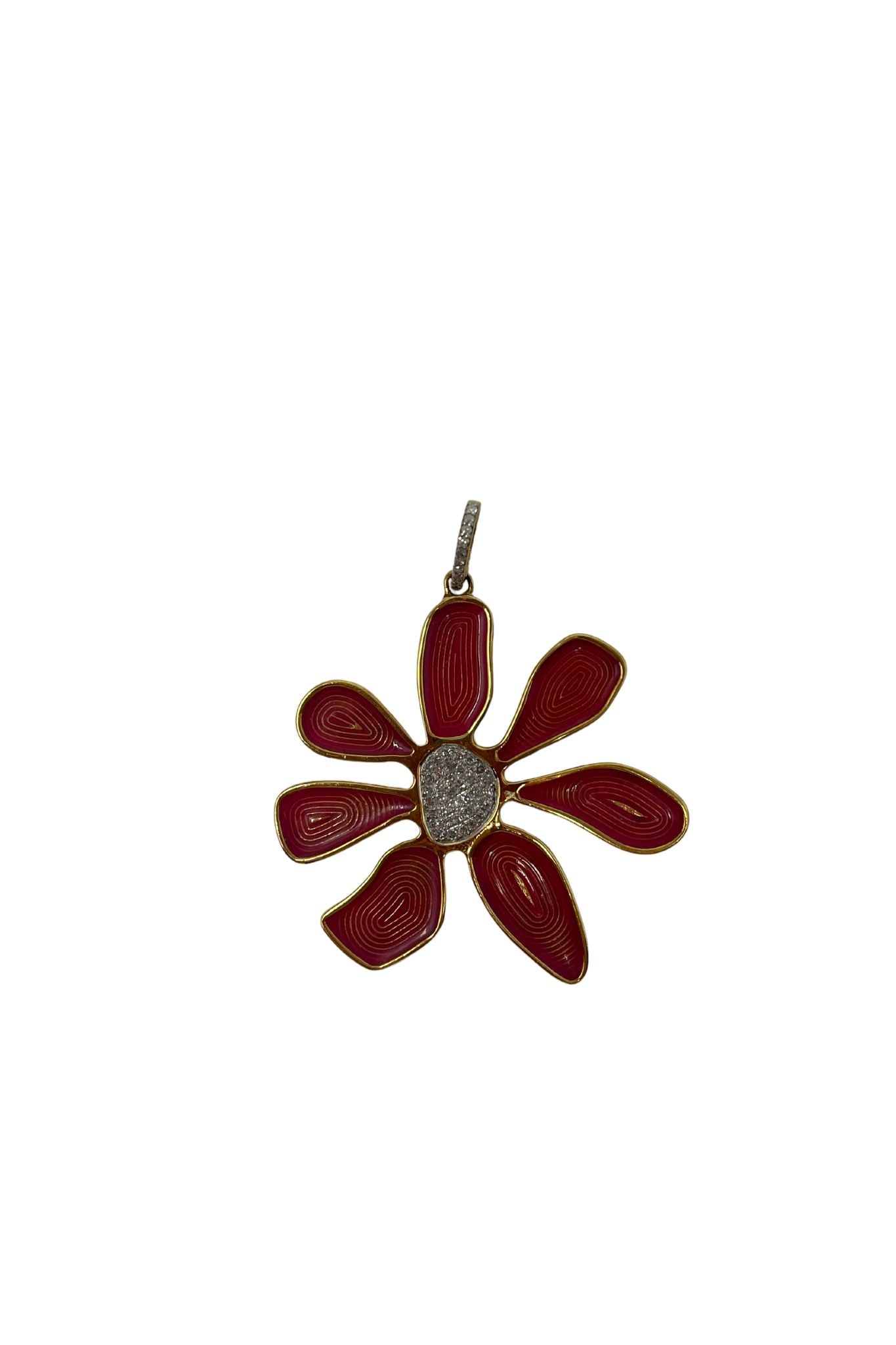 The Woods Flower pendant (trunk show) - Vermillion