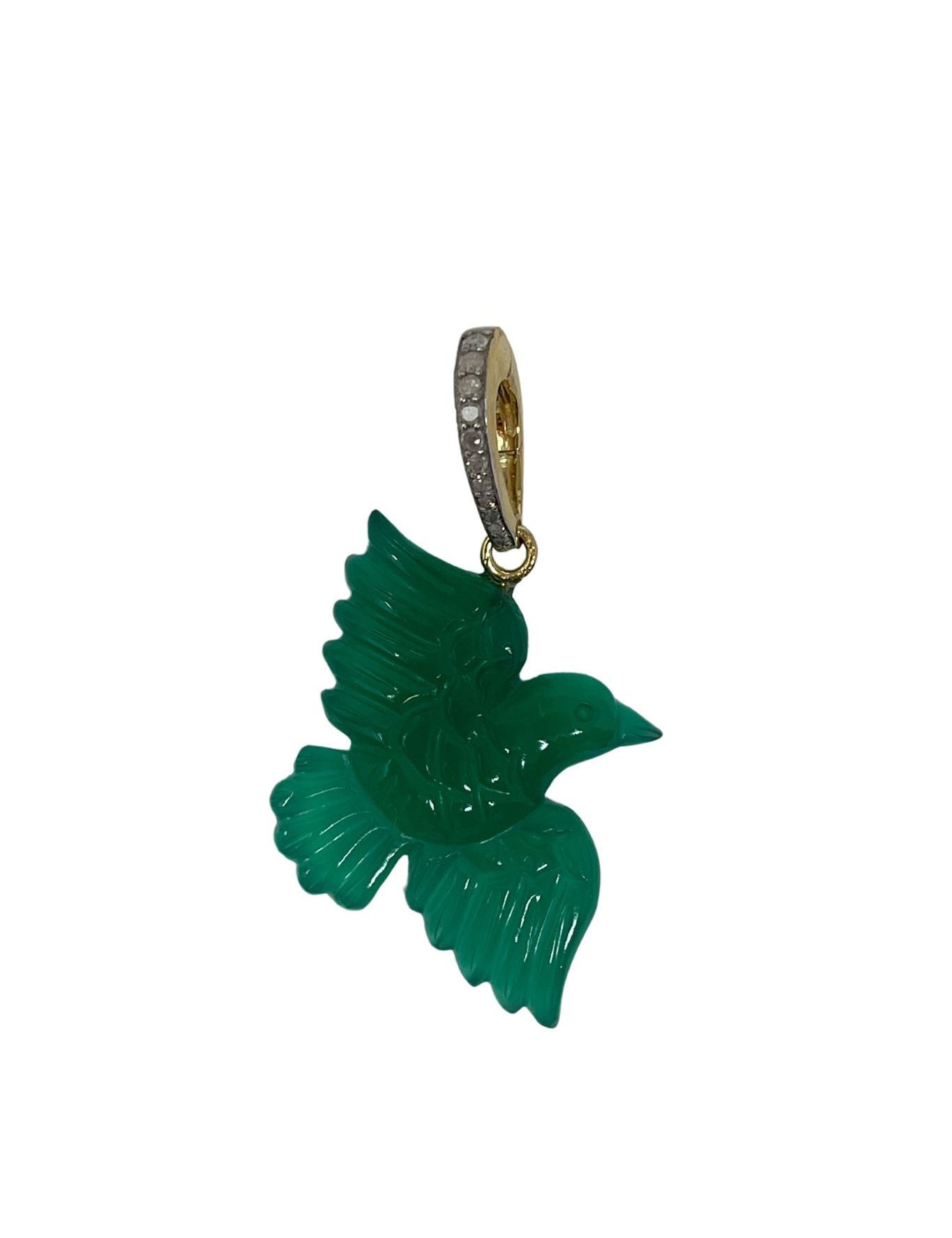 The Woods Green Onyx Bird Pendant (trunk show) - Vermillion