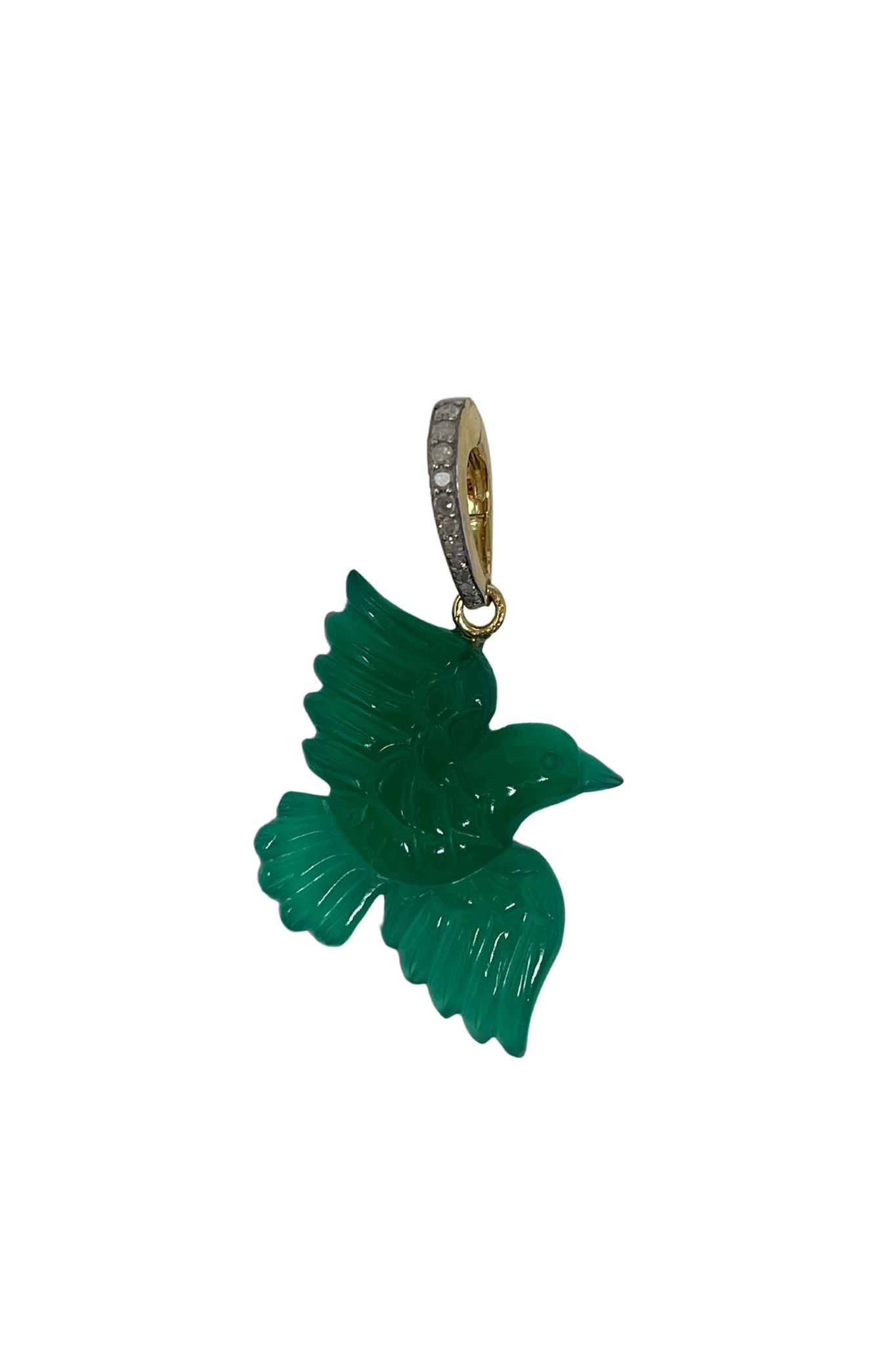 The Woods Green Onyx Bird Pendant (trunk show) - Vermillion