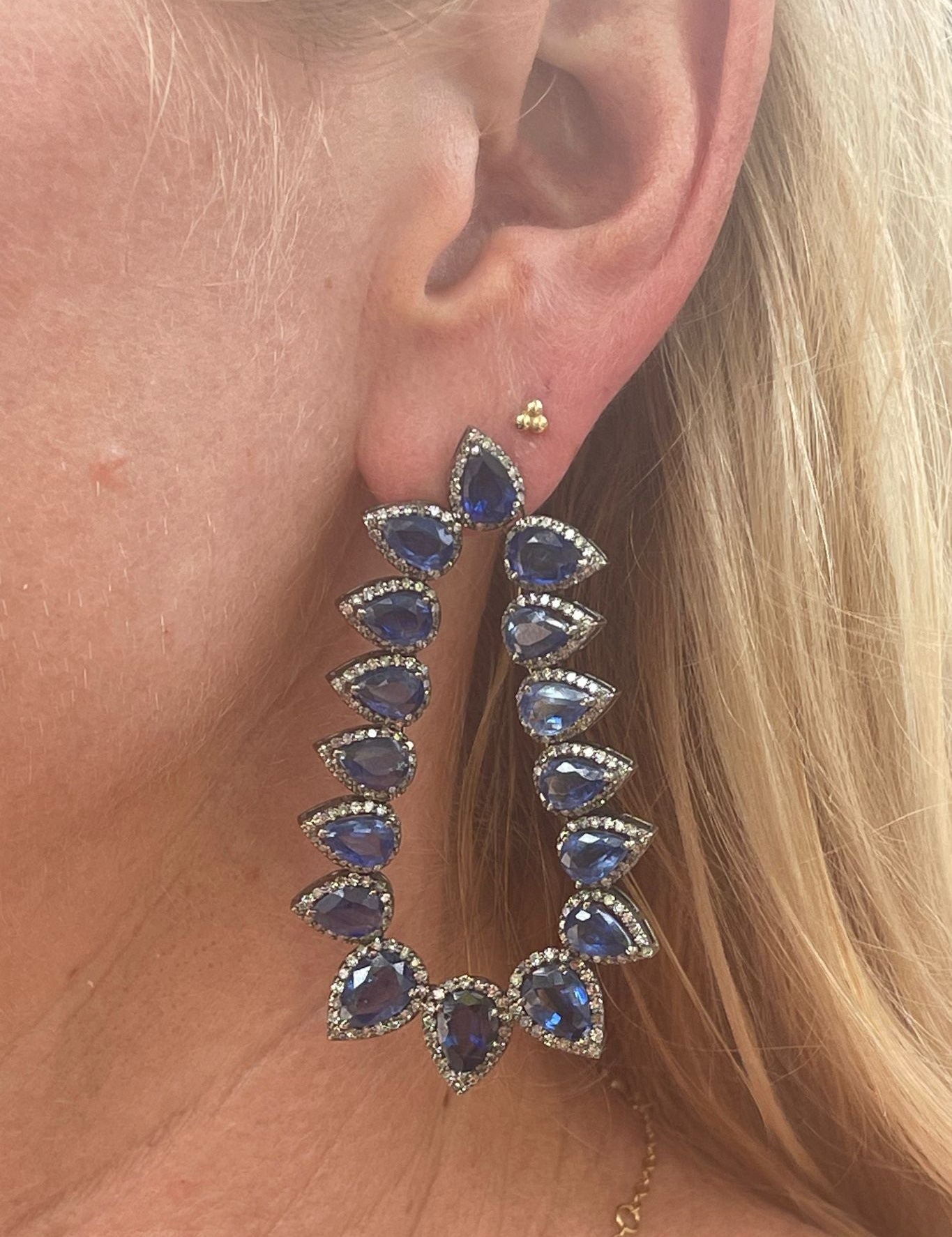 The Woods Kyanite Teardrop Earrings (trunk show) - Vermillion