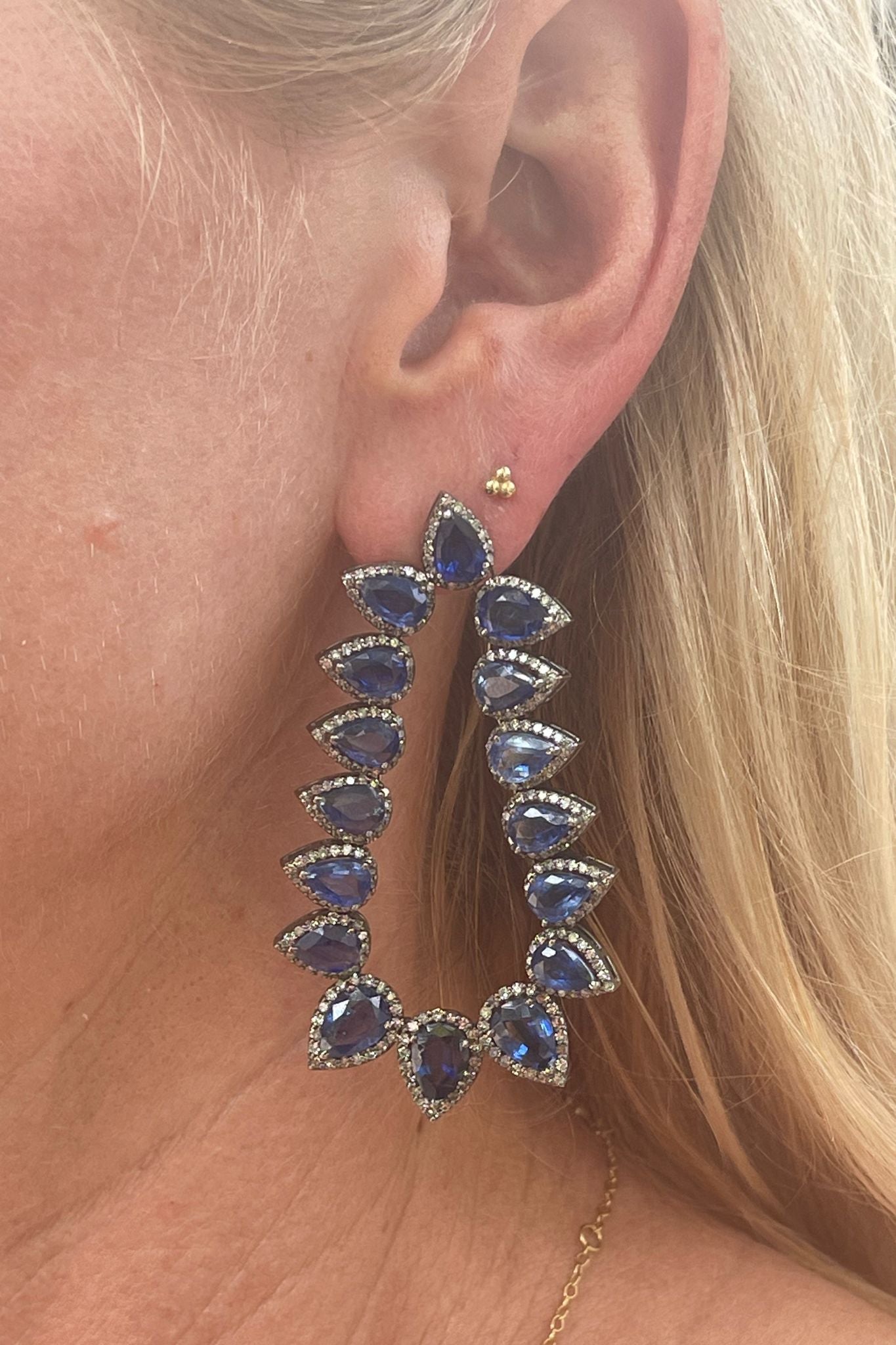 The Woods Kyanite Teardrop Earrings (trunk show) - Vermillion