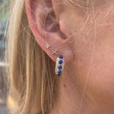 The Woods Lapis & diamond small hoop earrings (trunk show) - Vermillion