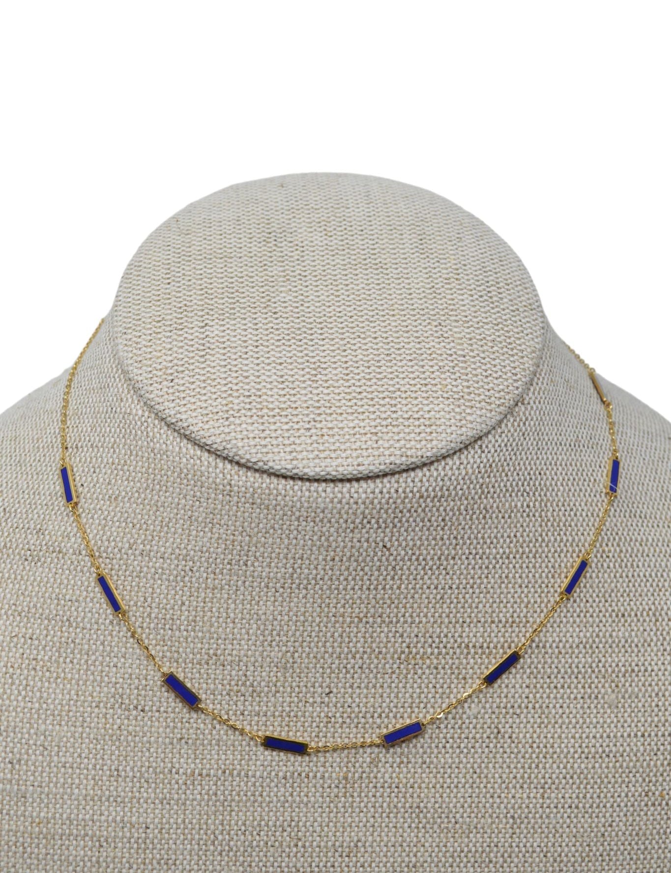 The Woods Lapis Enamel Bar Necklace - Vermillion