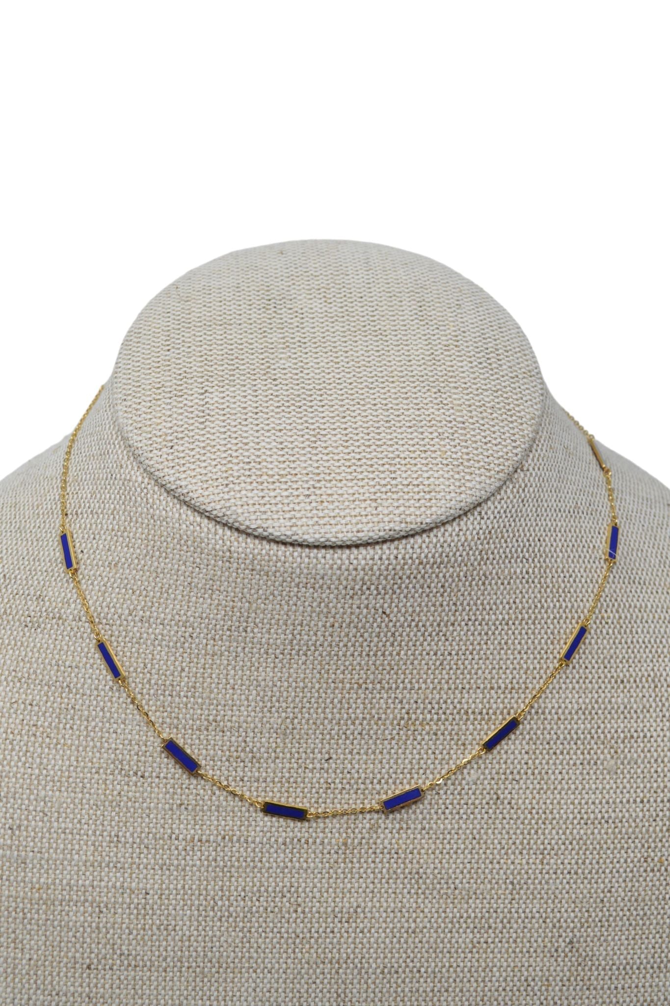 The Woods Lapis Enamel Bar Necklace - Vermillion