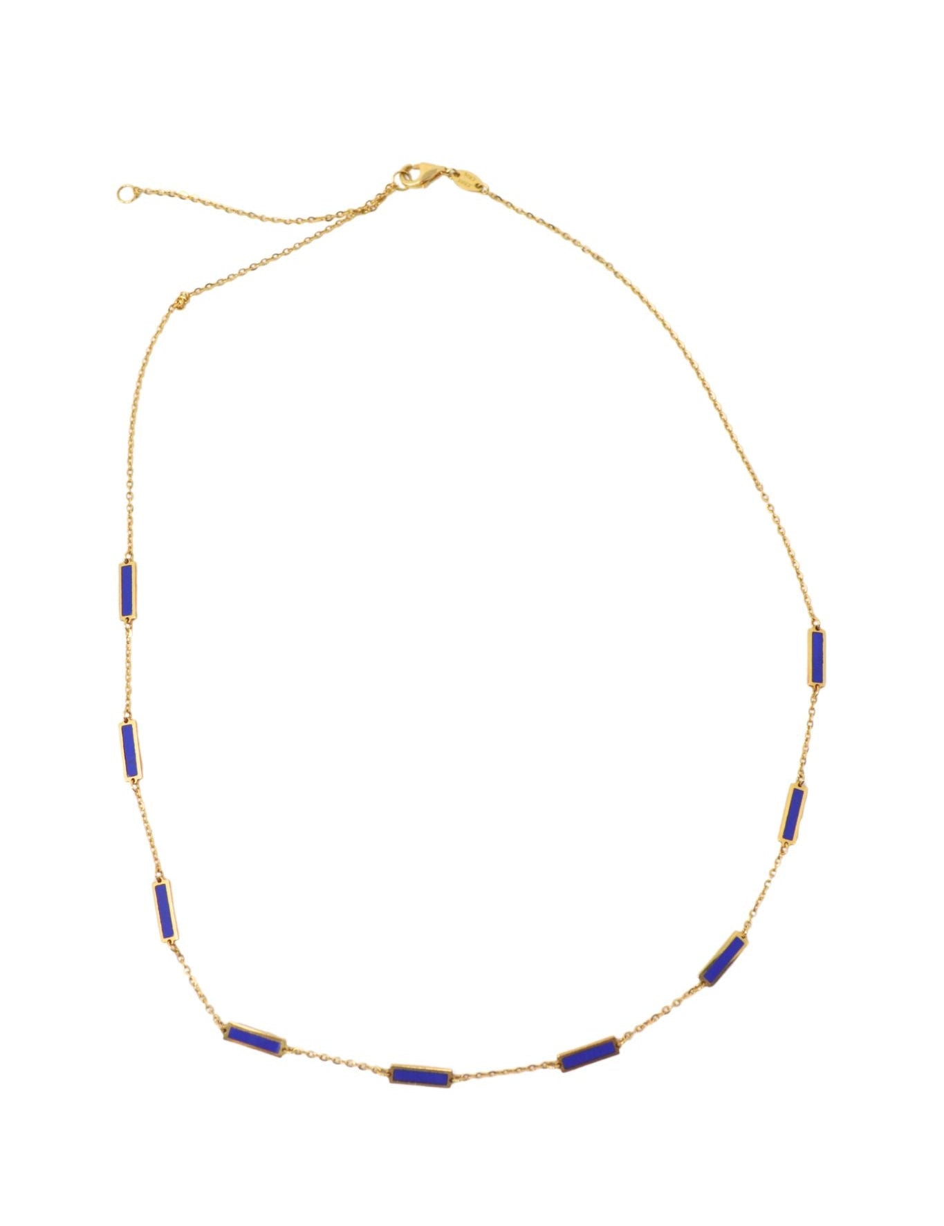 The Woods Lapis Enamel Bar Necklace - Vermillion