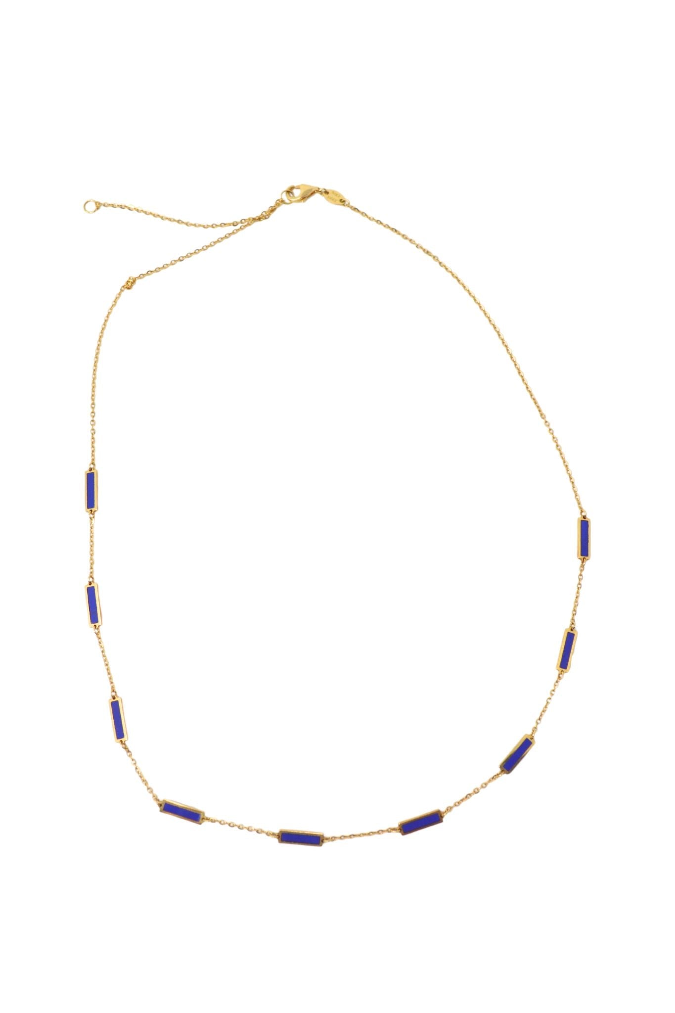 The Woods Lapis Enamel Bar Necklace - Vermillion