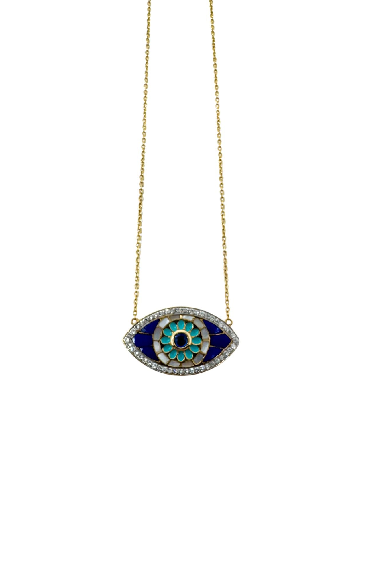 The Woods Lapis Evil Eye Necklace - Vermillion