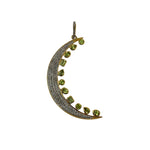 The Woods Large Pave and Peridot Moon Pendant - Vermillion