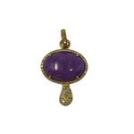 The Woods lepidolite mushroom pendant (trunk show) - Vermillion