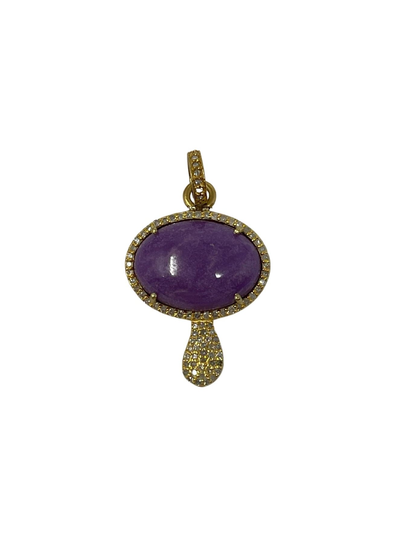 The Woods lepidolite mushroom pendant (trunk show) - Vermillion