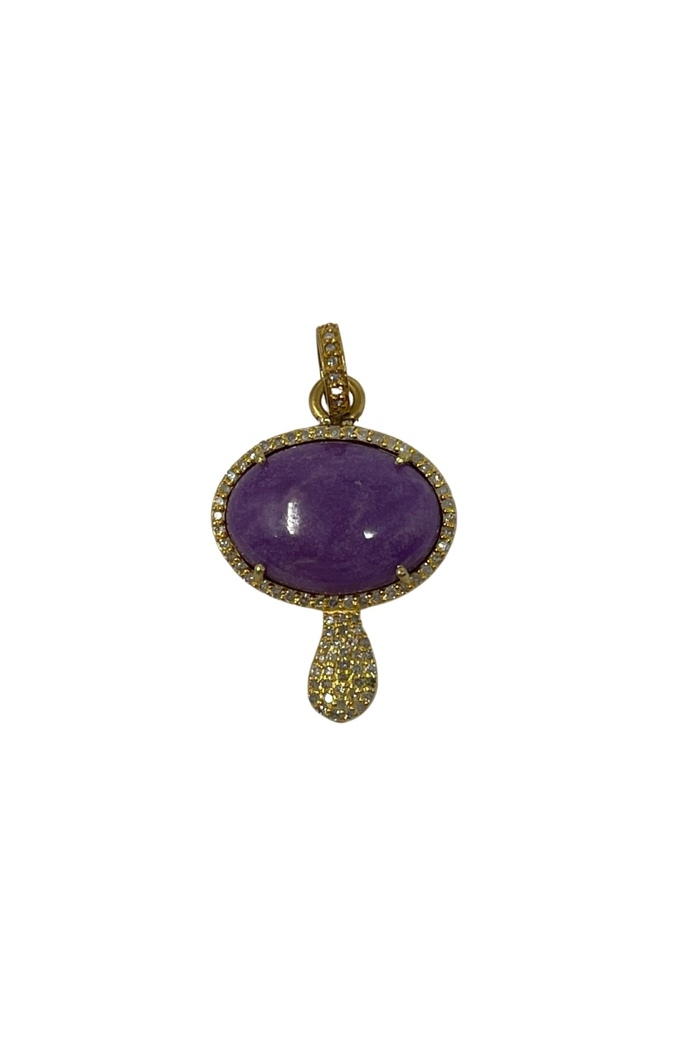 The Woods lepidolite mushroom pendant (trunk show) - Vermillion