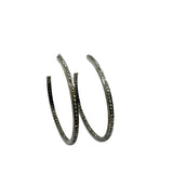 The Woods Medium Thin Diamond Pave Hoop Earrings - Vermillion