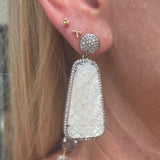 The Woods mother of pearl drop earrings (trunk show) - Vermillion