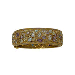 The Woods Multi Gemstone Brass Bangle - Vermillion